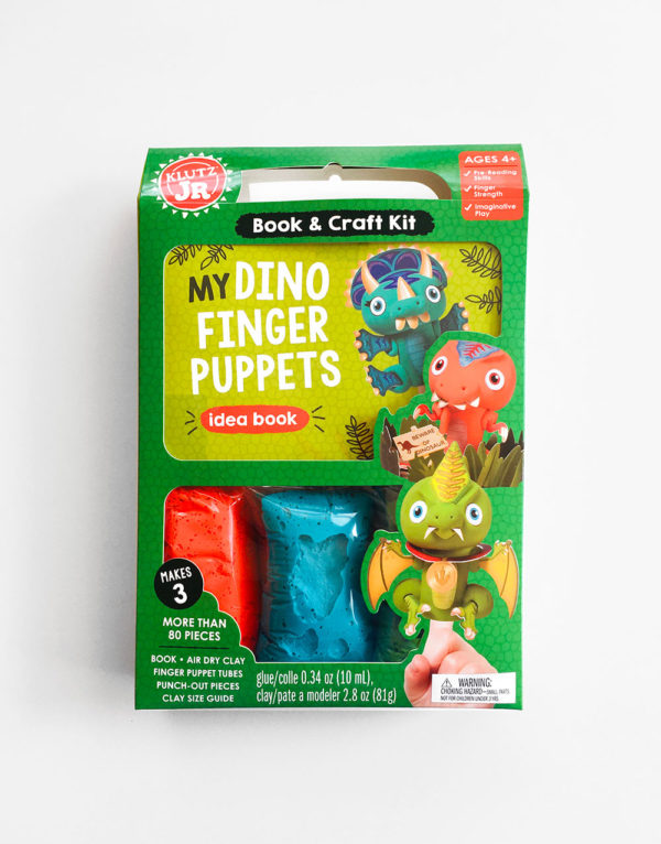 DINO FINGER PUPPETS: BOOK & CRAFT KIT